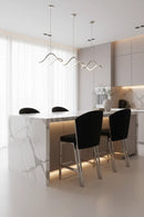 Fabio Shimmer Fabric Chrome Metal Plating Barstool