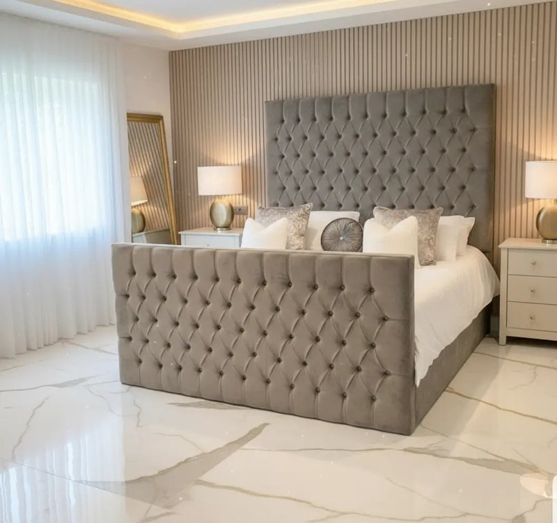 Phantom Plush Velvet Bed – Bespoke Handcrafted Upholstered Bedframe (Made in the UK)