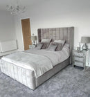 Roma Wingback Plush Velvet Bed – Bespoke Handcrafted Bedstead (Made in the UK)