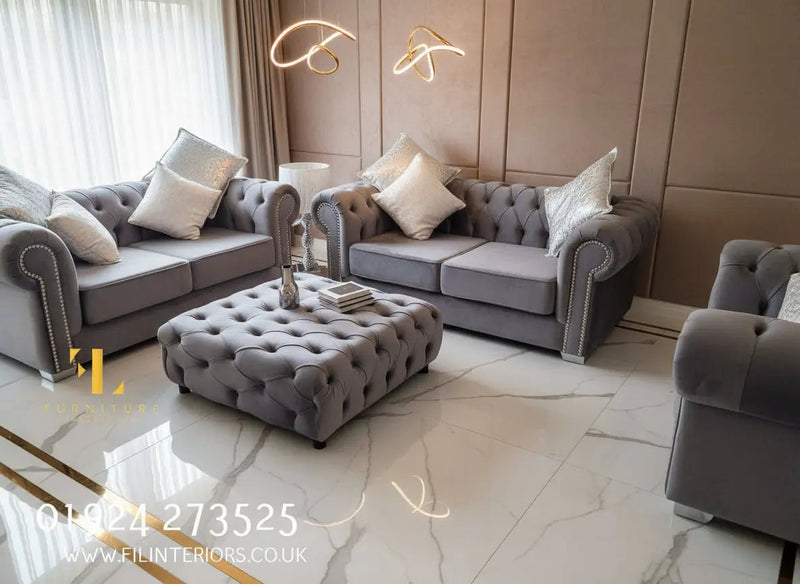 Rockingham Chesterfield French Velvet Sofa Range