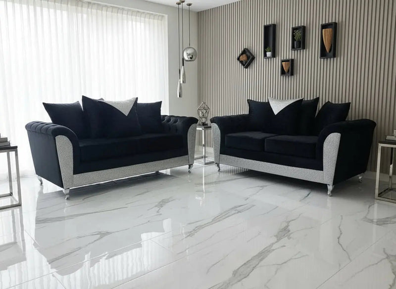 Rachel Glitter Crushed Velvet Sofa Range