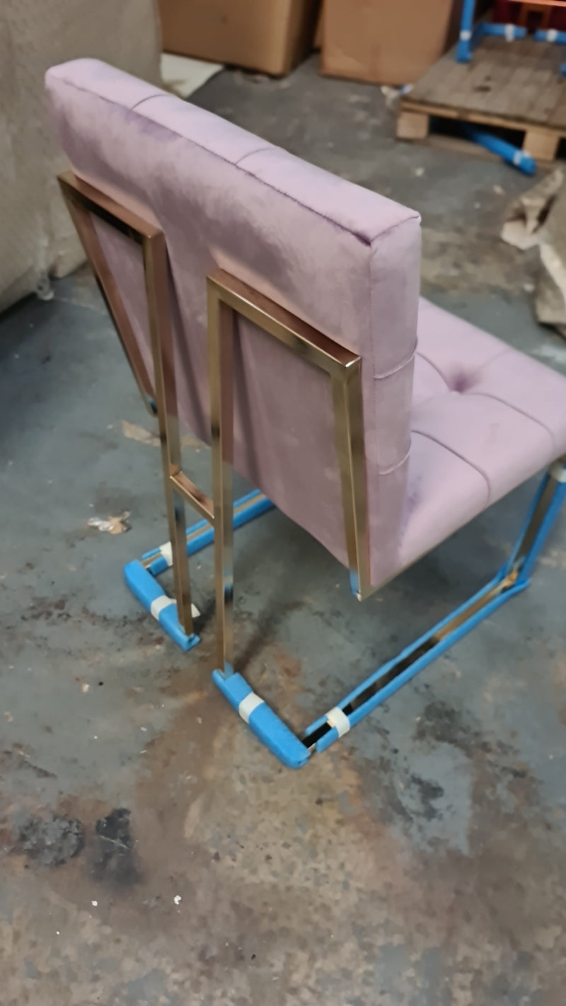 Atlanta Lilac & Rose Gold Metal Plating Velvet Dining Chair