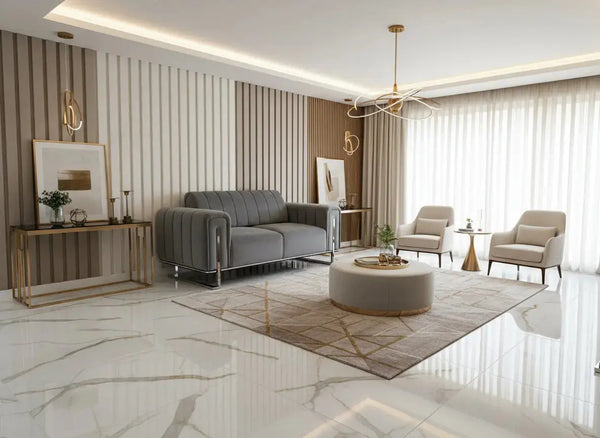 Genova 2+2 in Grey and Chrome