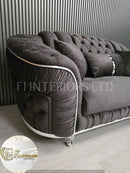 Konan 2 Seater Grey And Chrome - Now On Sale