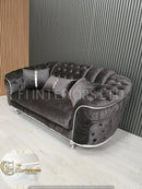 Konan 2 Seater Grey And Chrome - Now On Sale