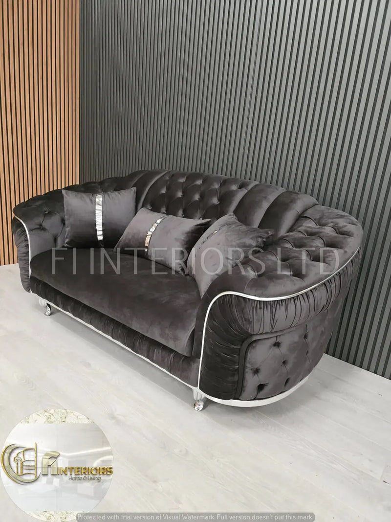 Konan 2 Seater Grey And Chrome - Now On Sale