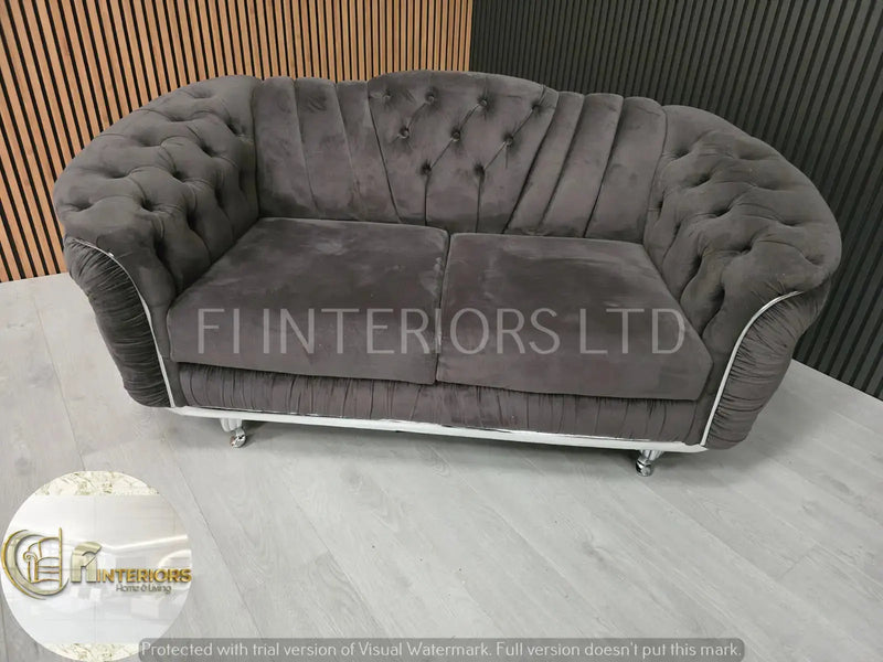 Konan 2 Seater Grey And Chrome - Now On Sale