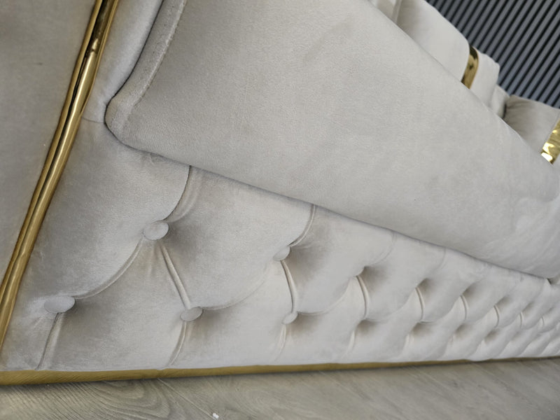 Khalifah 3 seater sofa Champagne And Gold