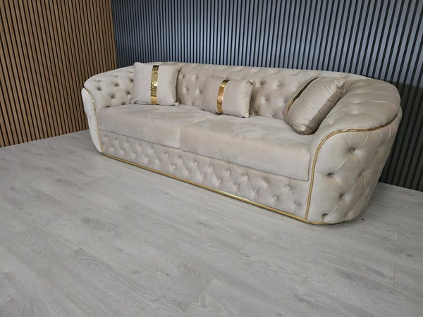 Khalifah 3 seater sofa Champagne And Gold