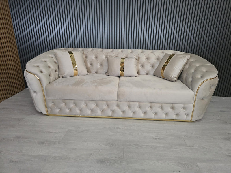 Khalifah 3 seater sofa Champagne And Gold