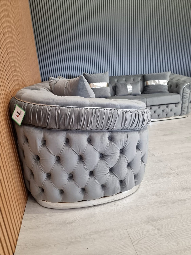 Ambassador Corner Sofa  270cm x 270cm Grey Plush  CH