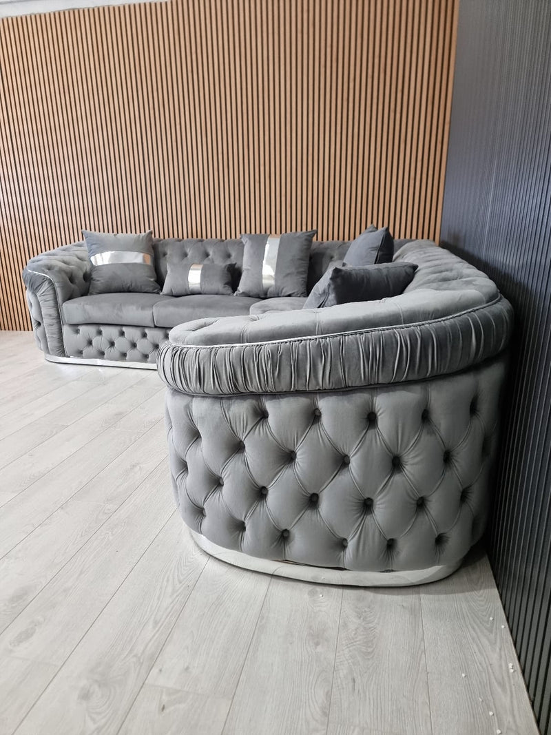 Ambassador Corner Sofa  270cm x 270cm Grey Plush  CH