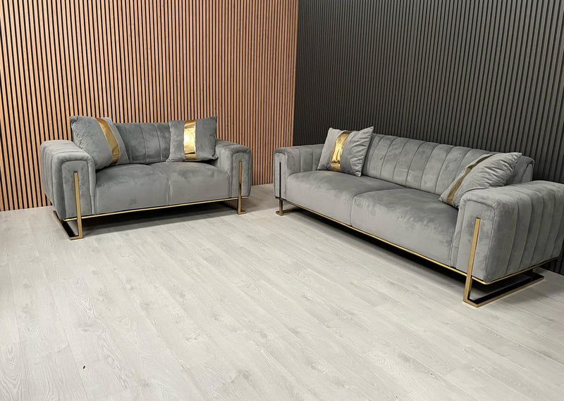 Genova 3+2 in Grey and Gold