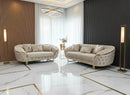 Kingston 3+2 Champagne Velvet Sofa Set with Gold Detailing – Luxury Modern Sofa Bespoke Beds