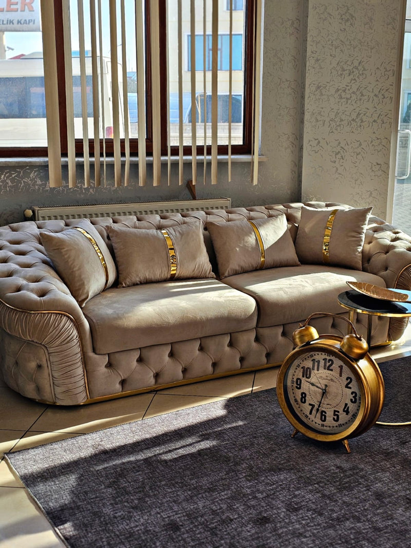 Ambassador 3+2 Seater In Champagne & Gold