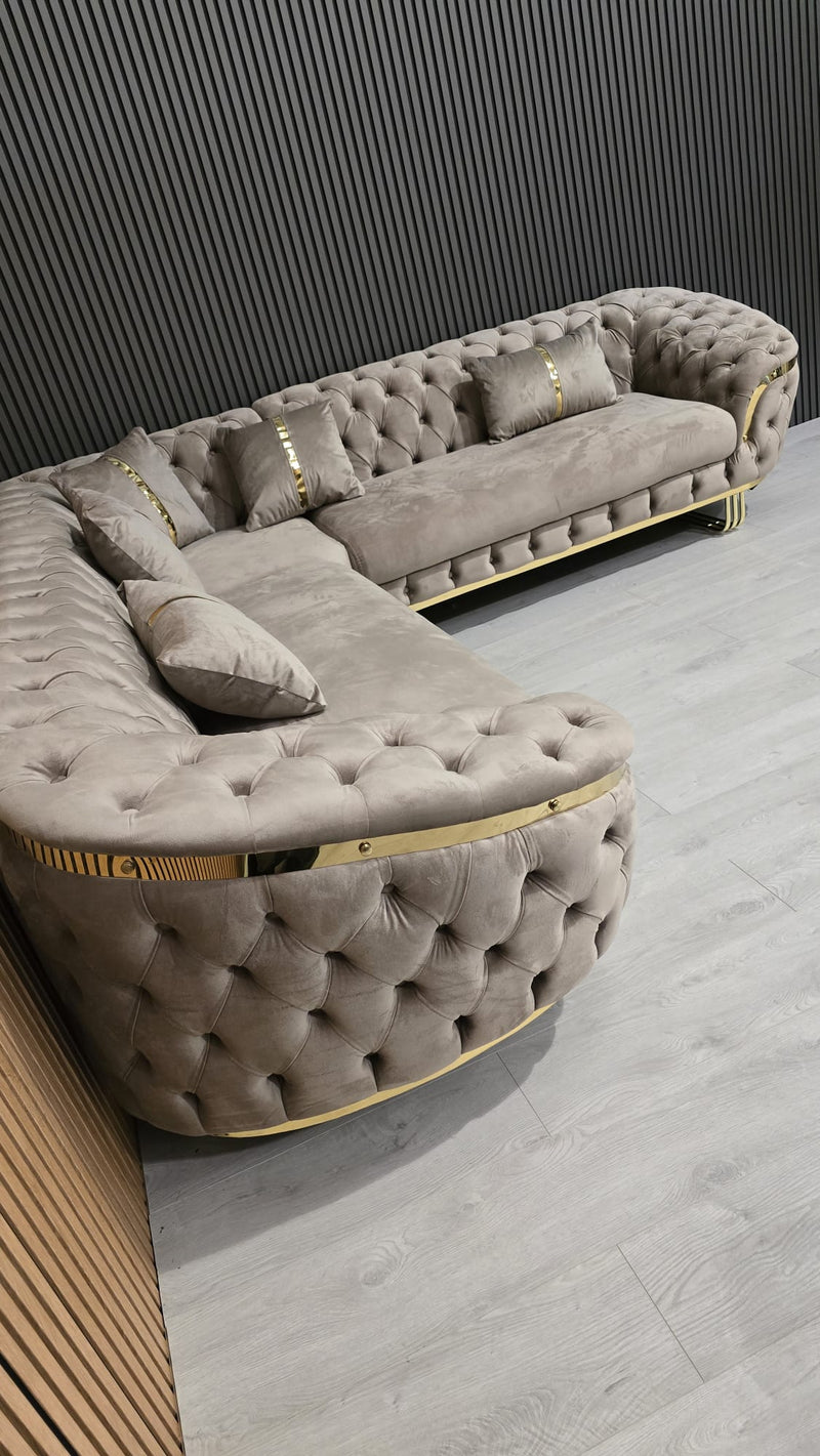 Bvlgari Special Corner Sofa Range Plush Velvet - Choose Combination