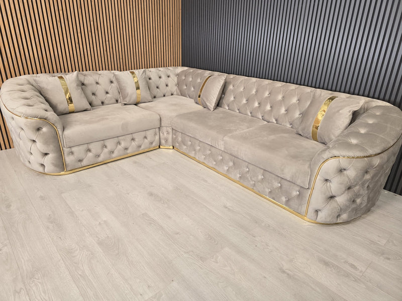 Khalifah Corner Sofa Range Plush Velvet - Choose Combination