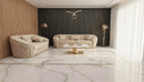 Ambassador 3+2 Seater Sofa – Champagne Velvet with Gold Detailing | Luxury Modern Sofa CELEBRITY INTERIORS