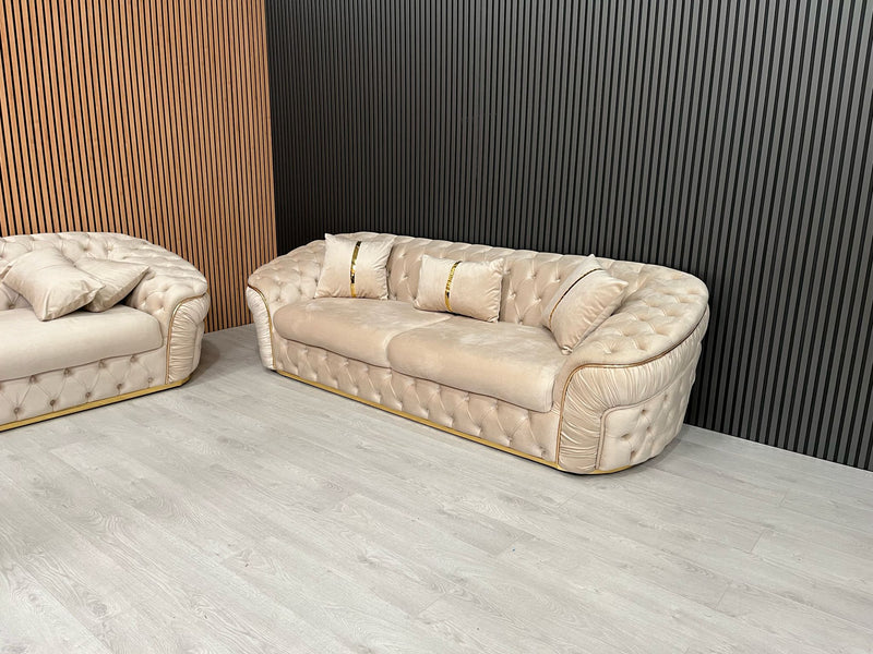 Ambassador 3+2 Seater In Champagne & Gold