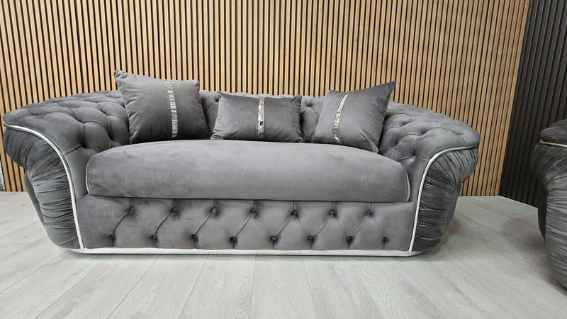 Ambassador 3+2 Seater In Grey V27 & Chrome