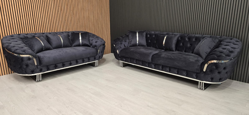 Bvlgari Special 3+2 Sofa in Steel and Chrome