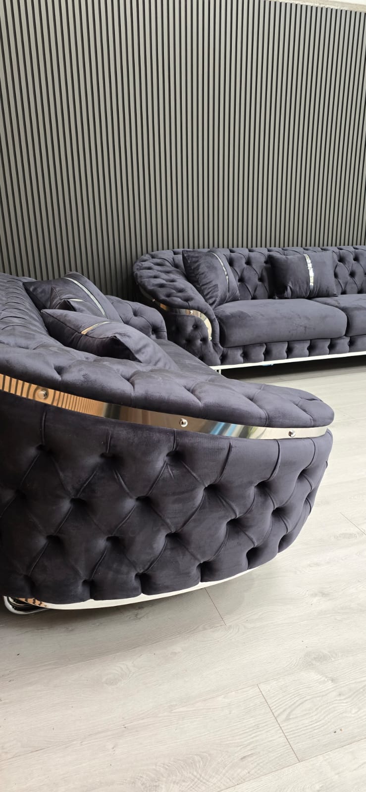 Bvlgari Special 3+2 Sofa in Steel and Chrome