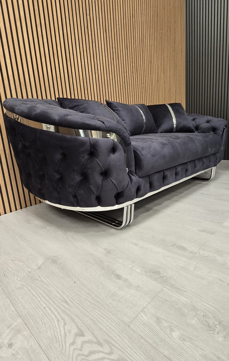 Bvlgari Special 3+2 Sofa in Steel and Chrome