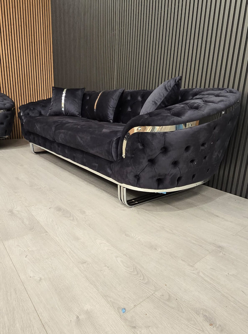 Bvlgari Special 3+2 Sofa in Steel and Chrome