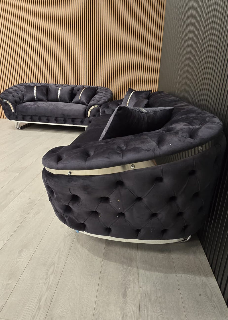 Bvlgari Special 3+2 Sofa in Steel and Chrome