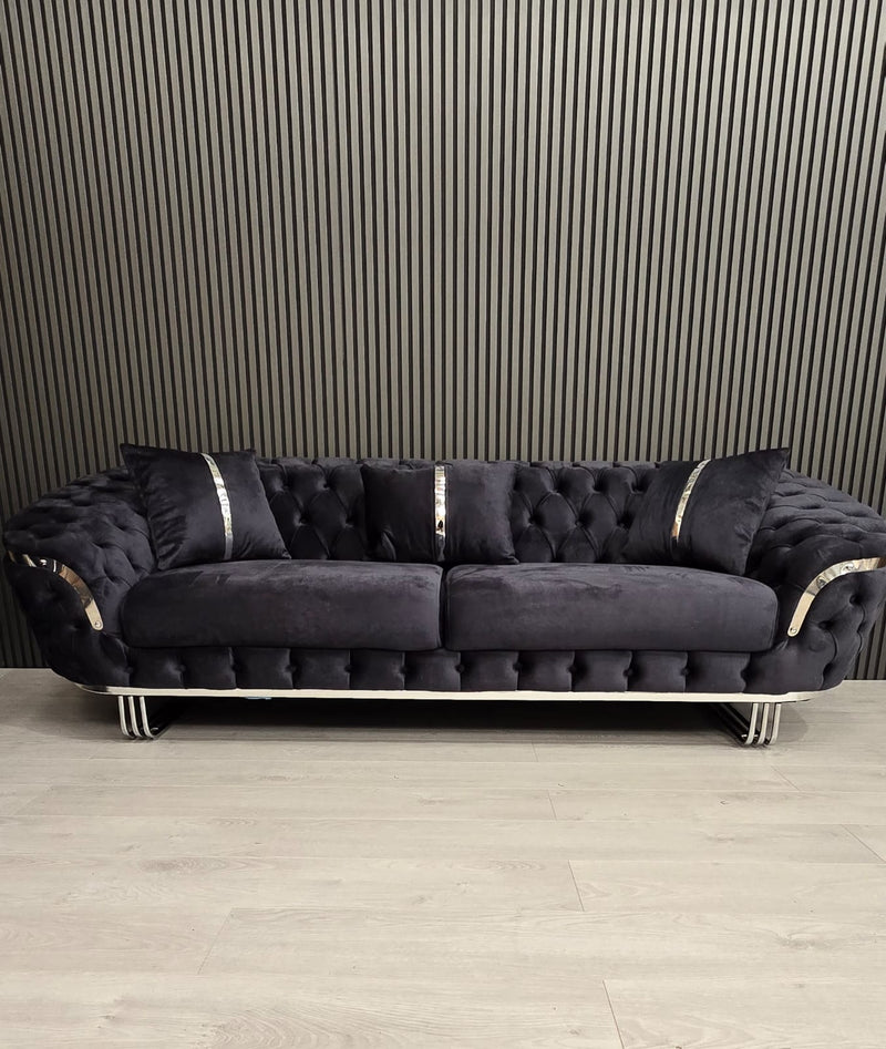 Bvlgari Special 3+2 Sofa in Steel and Chrome