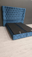 Artemest Divan Ottoman Bedframe In Teal Velvet Without Mattress