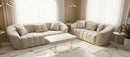 Rosa 3+2 Seater Champagne Velvet Sofa Set with Gold Detailing – Luxury Sofa Suite
