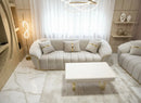 Rosa 3+2 Seater Champagne Velvet Sofa Set with Gold Detailing – Luxury Sofa Suite