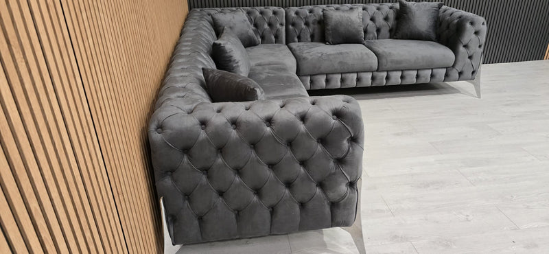 Hermes Corner Sofa Plush Velvet