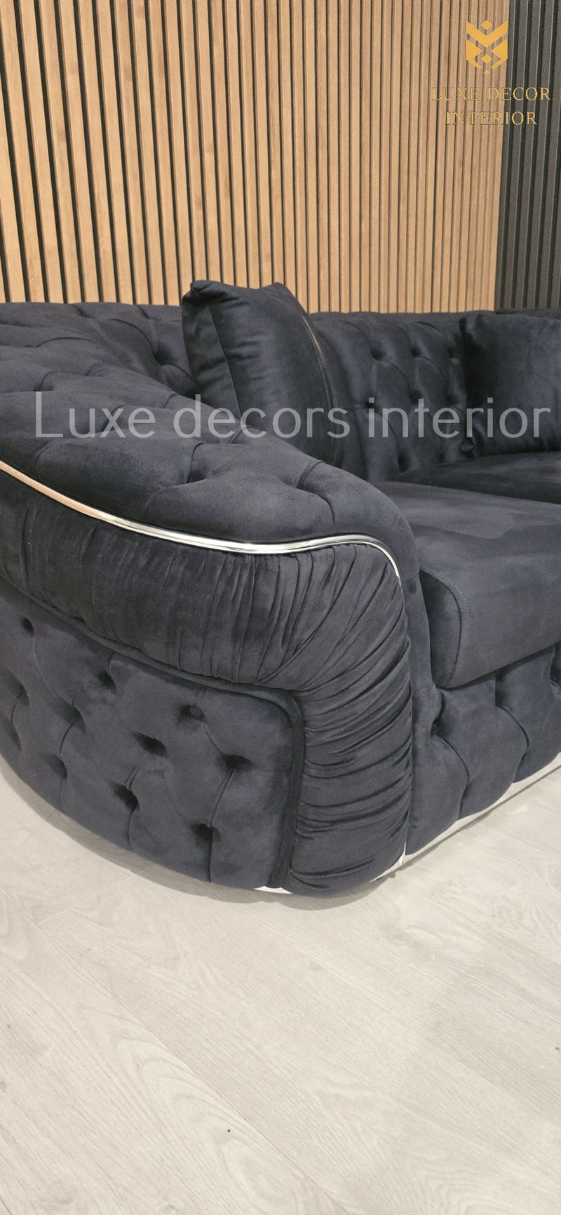 Ambassador U Shape Sofa Anthracite & Chrome