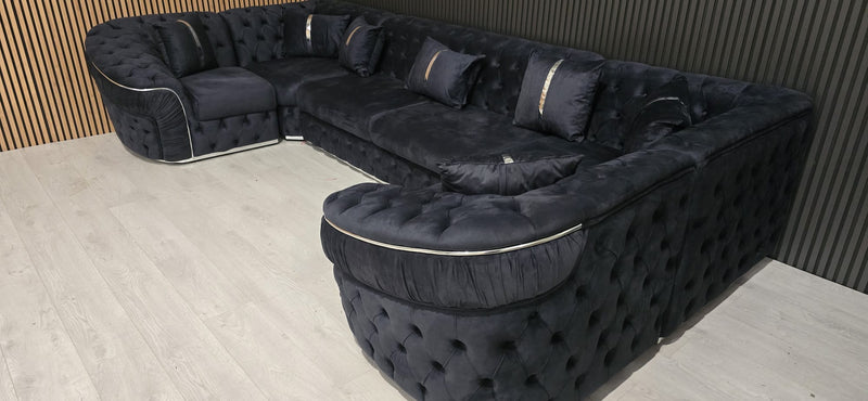 Ambassador U Shape Corner Sofa Range Plush Velvet