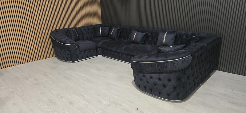 Ambassador U Shape Corner Sofa Range Plush Velvet