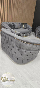 Ambassador 1 Seater In Grey & Gold
