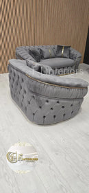 Ambassador 1 Seater In Grey & Gold
