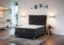 Helix Divan Bed & Mattress Set King-size Black Velvet & Gold