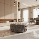 Chesterfield Round Sofa Footstool – Full Upholstery Design