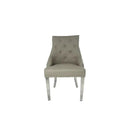 Roma PU Light Grey Lion  knocker Dining Chair