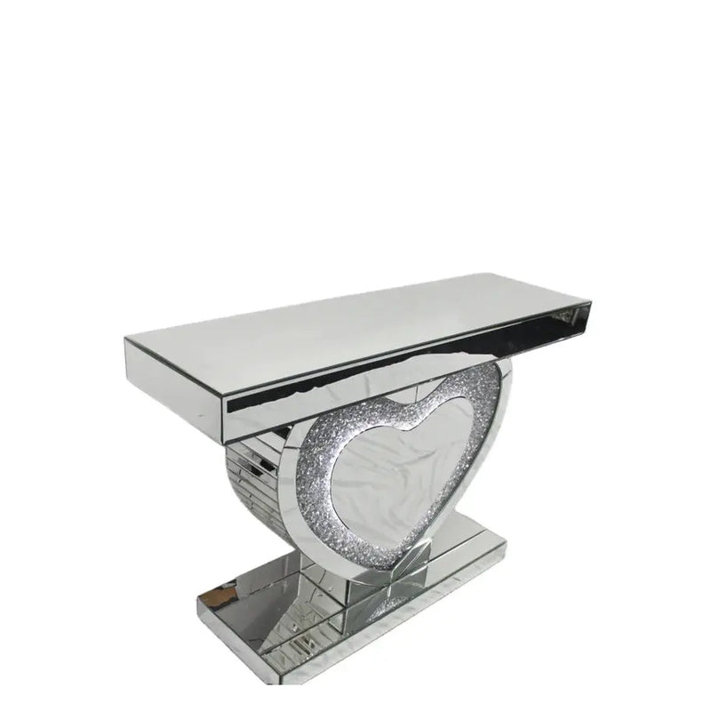 Roma Crushed Diamond Heart Console Table with LED ASR INTERIOR