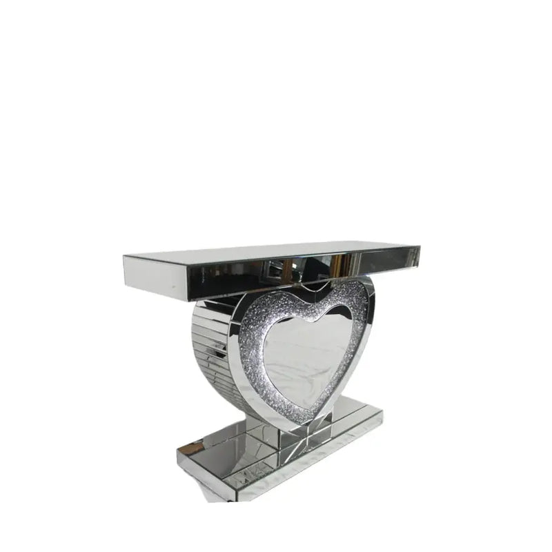 Roma Crushed Diamond Heart Console Table with LED ASR INTERIOR
