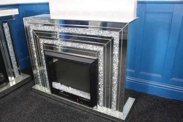 Crushed Diamond Fireplace F I INTERIORS