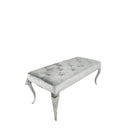 Lewis Silver & Dark Grey Upholstered Bench – with Chrome Legs furnish 365