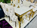 Sofia Marble Dining Table + Victoria Knocker Chairs
