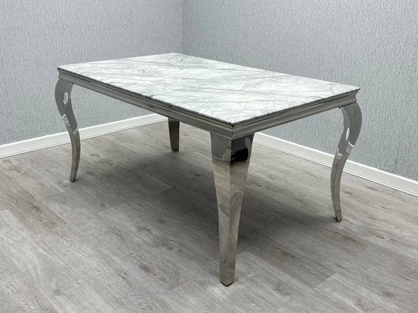 Sofia Grey & Silver Marble Dining Table furnish