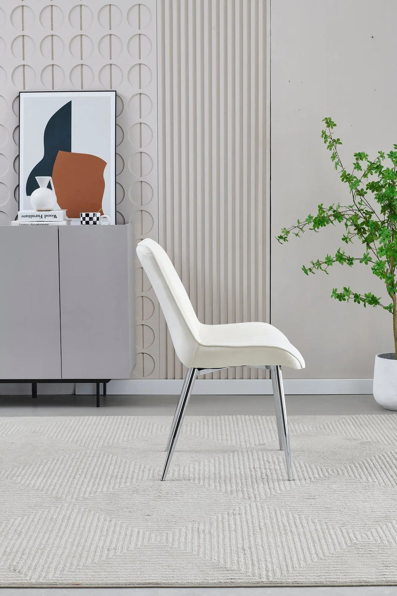 Mortiz White PU Dining Chair