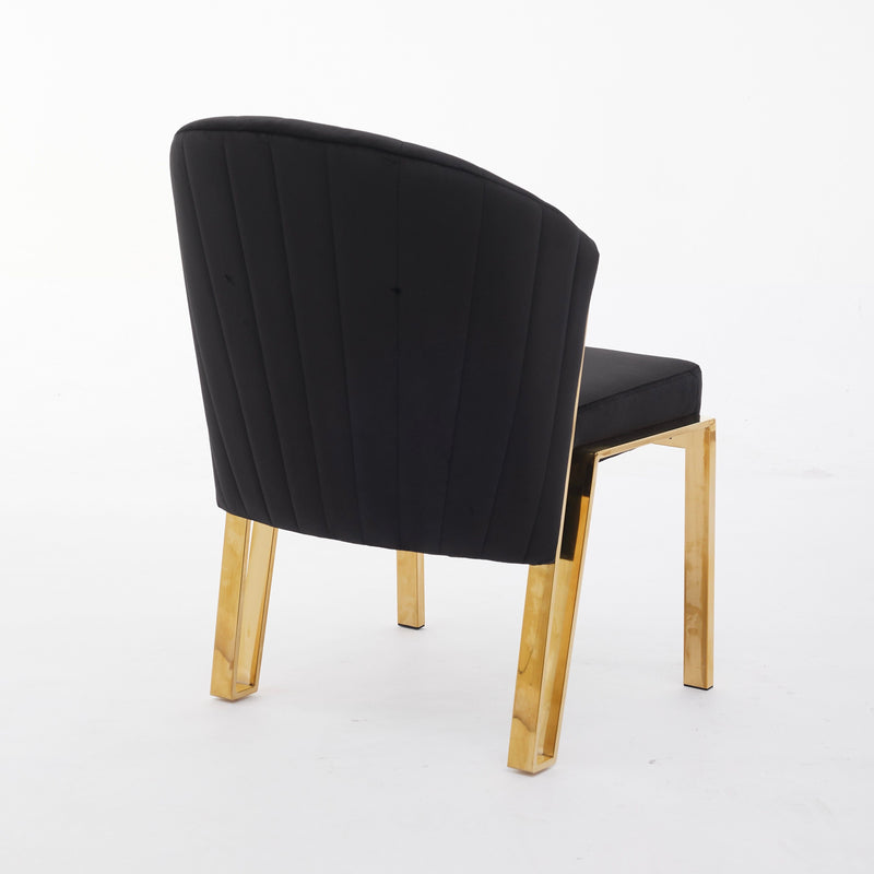 Fabio Shimmer Fabric Metal Plating Dining Chairs - Available In 3 Colours - Set Of 2